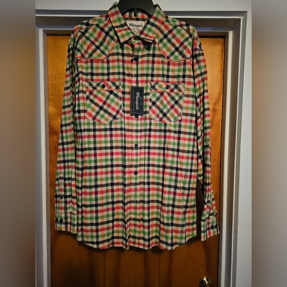 Mens Marquis button down long sleeve shirt.